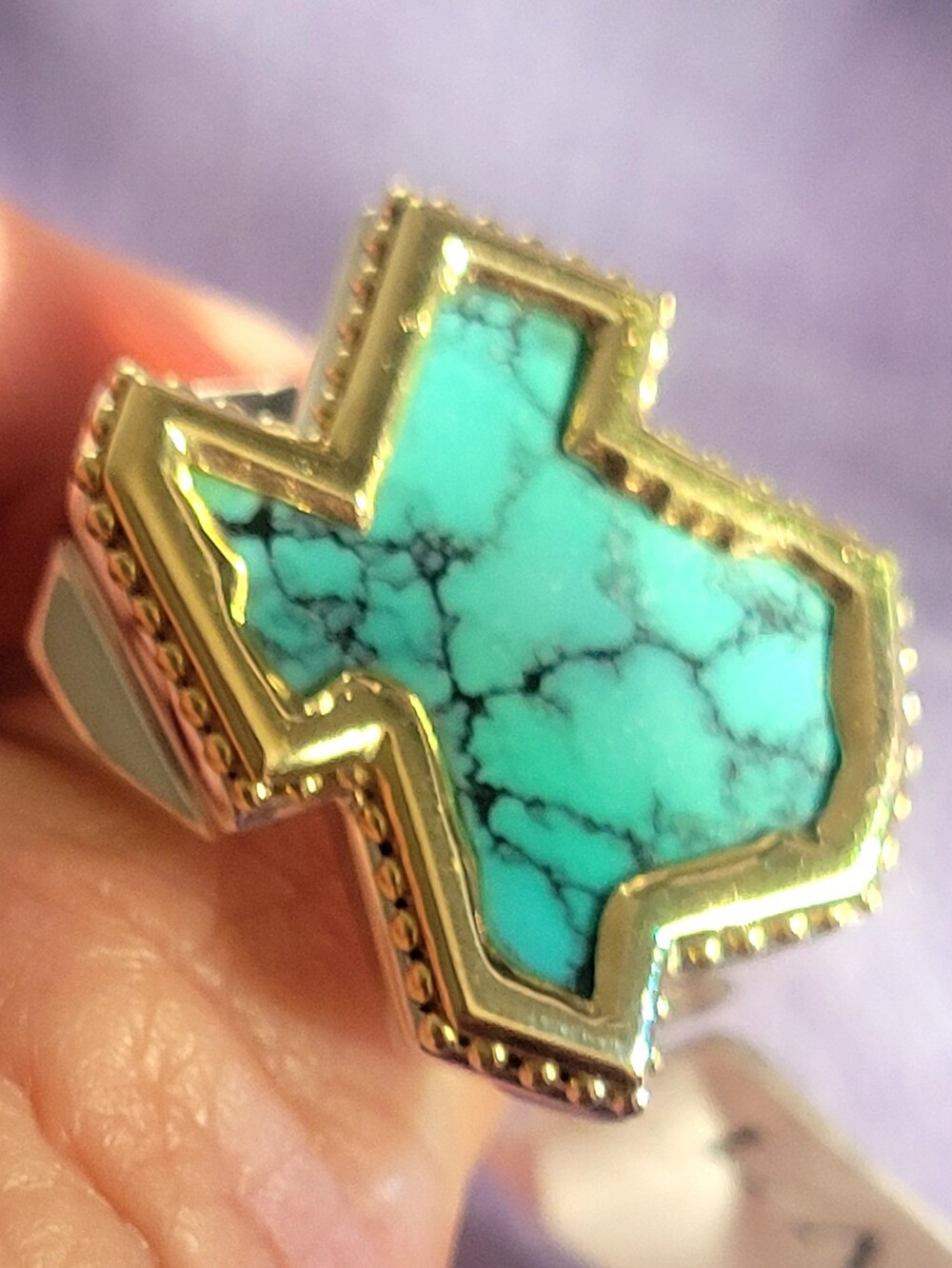 LAGOS Two-Tone Turquoise Texas-Shaped Ring 10
